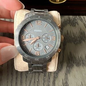 Fossil Charcoal and Copper-Tone Chronograph